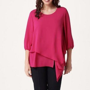 Susan Graver 3/4- Sleeve Top with Asymmetric Tier